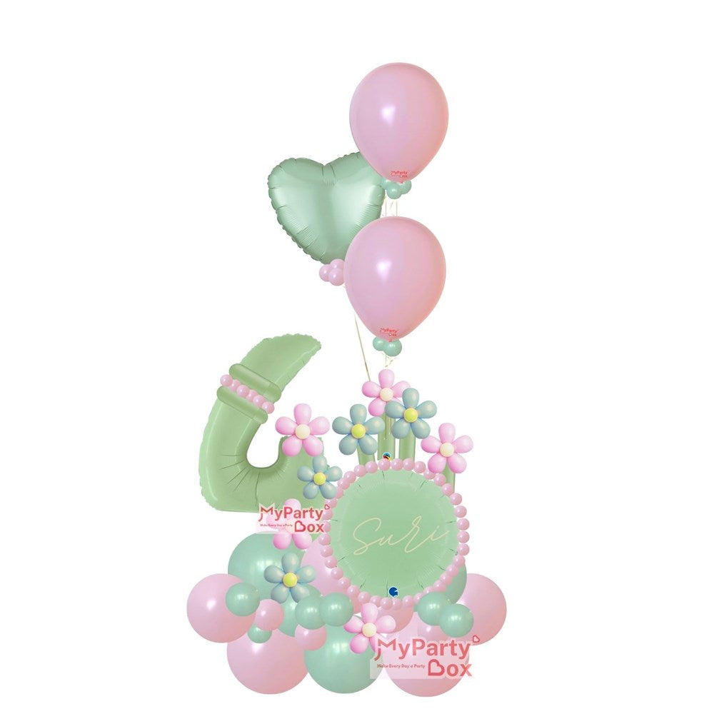 Mint Pink Balloon Bouquet