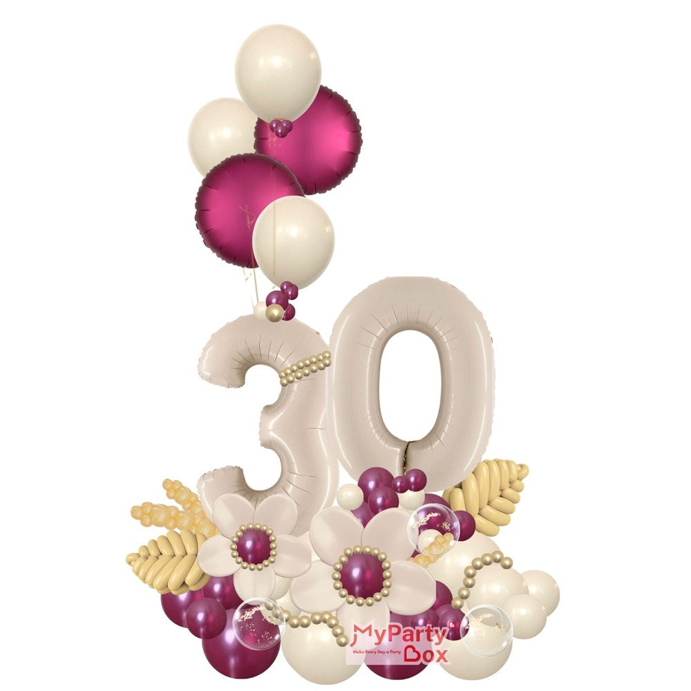 Nude Burgundy Balloon Bouquet