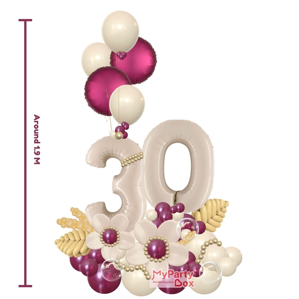 Nude Burgundy Balloon Bouquet