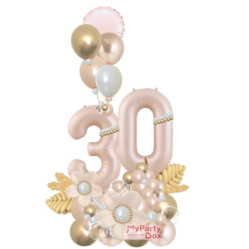 Nude & Gold Balloon Bouquet