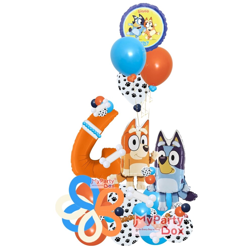 Orange Blue Balloon Bouquet