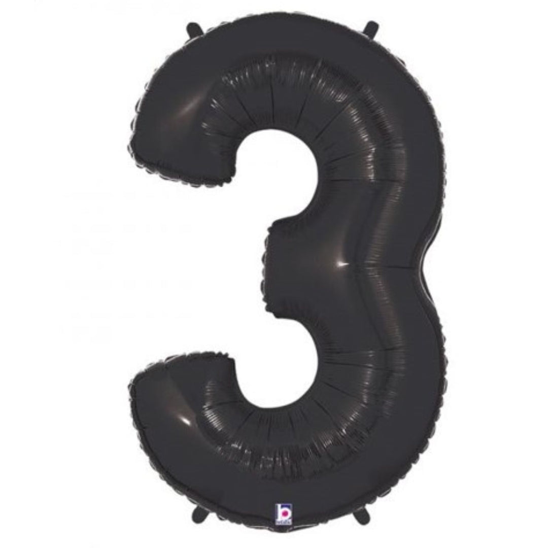 40" Black Foil Number Balloon -  3