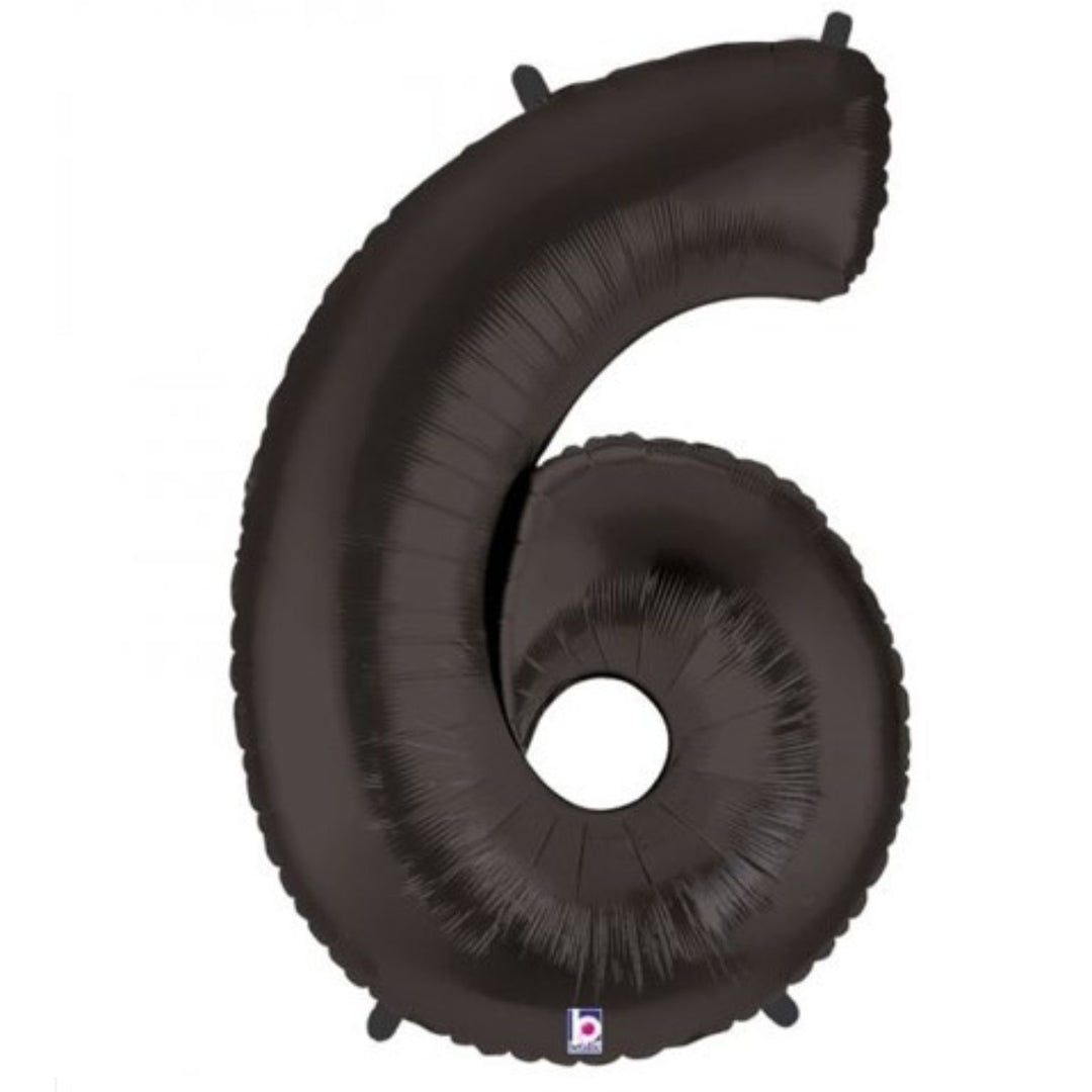 40" Black Foil Number Balloon - 6