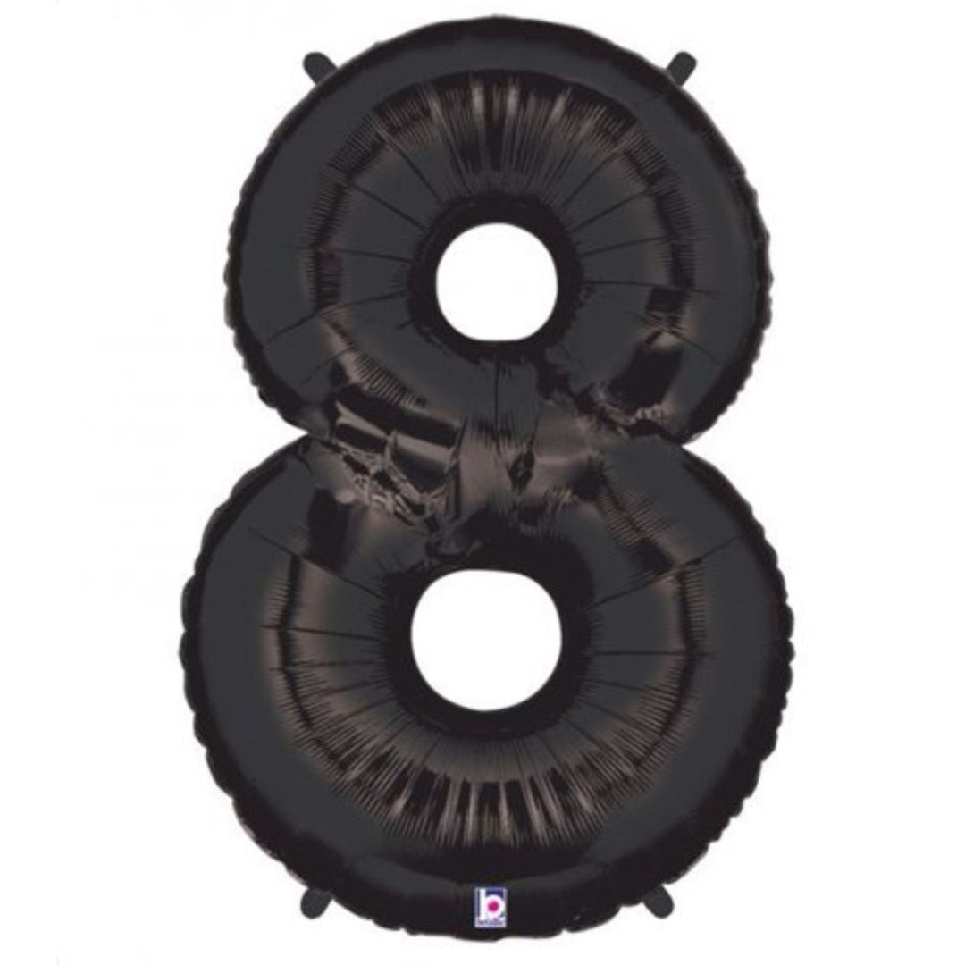 40" Black Foil Number Balloon - 8