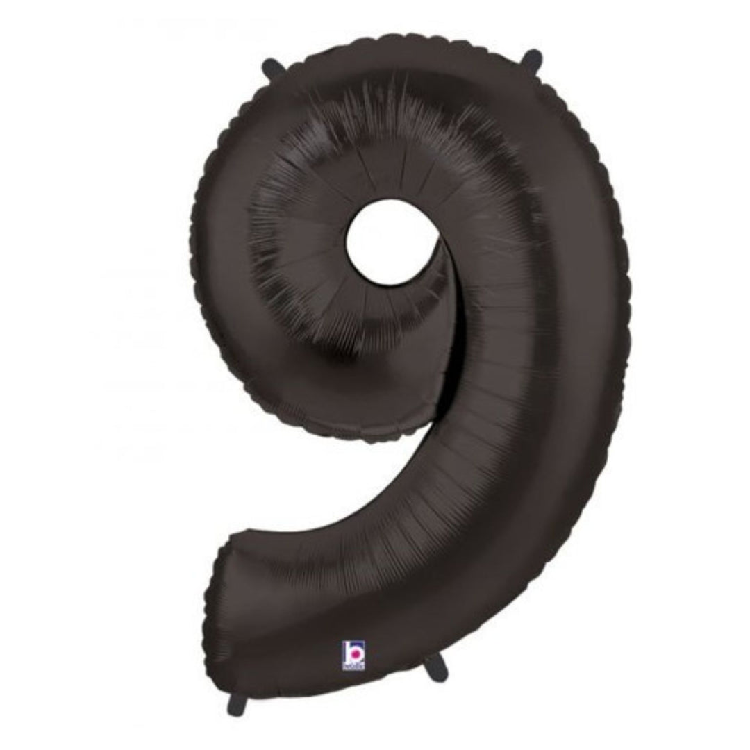 40" Black Foil Number Balloon - 9