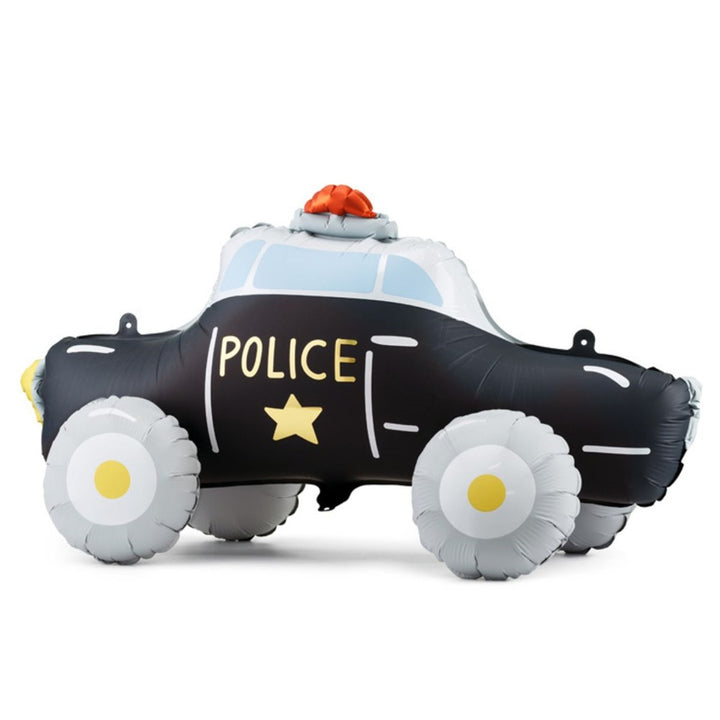 Inflatable police car toy on a white background