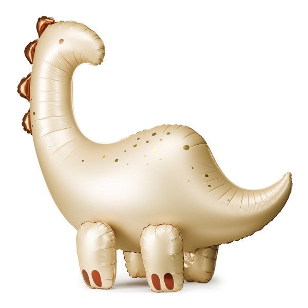 Beige dinosaur-shaped balloon on a white background