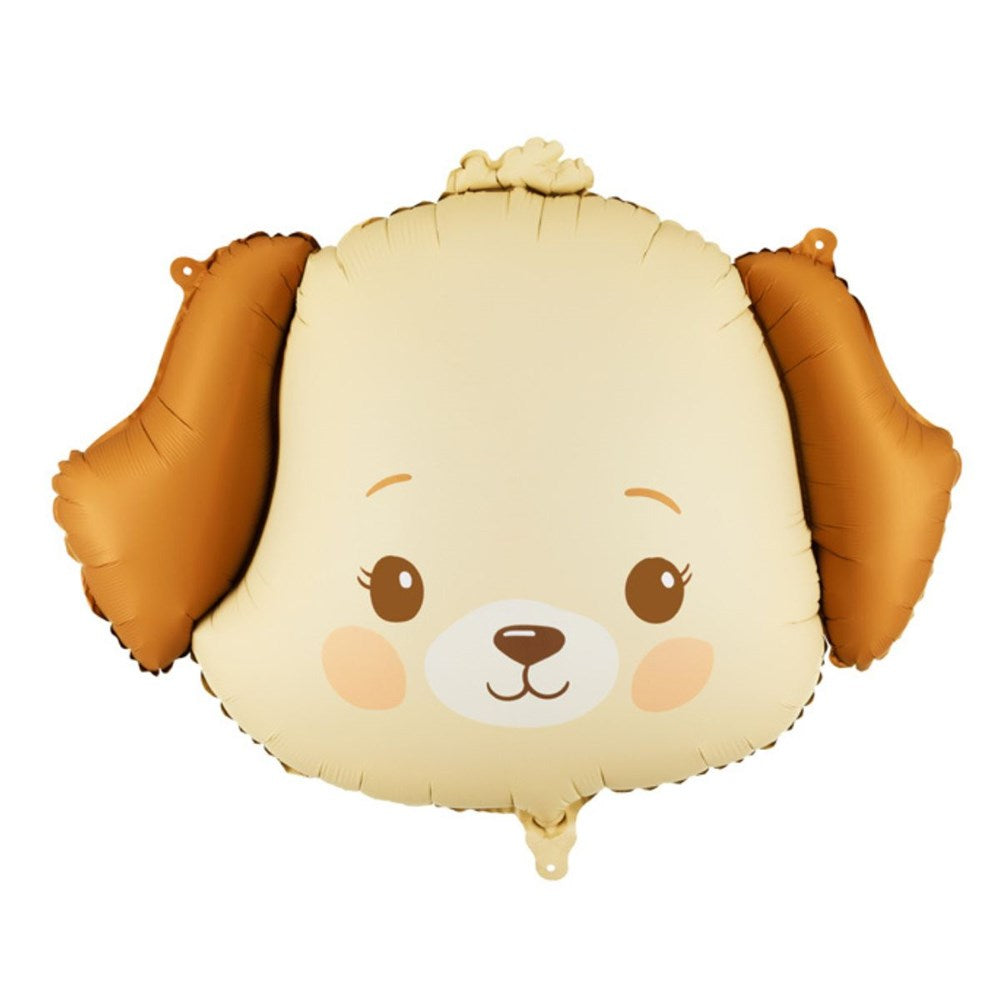 Dog-shaped balloon with brown ears on a white background