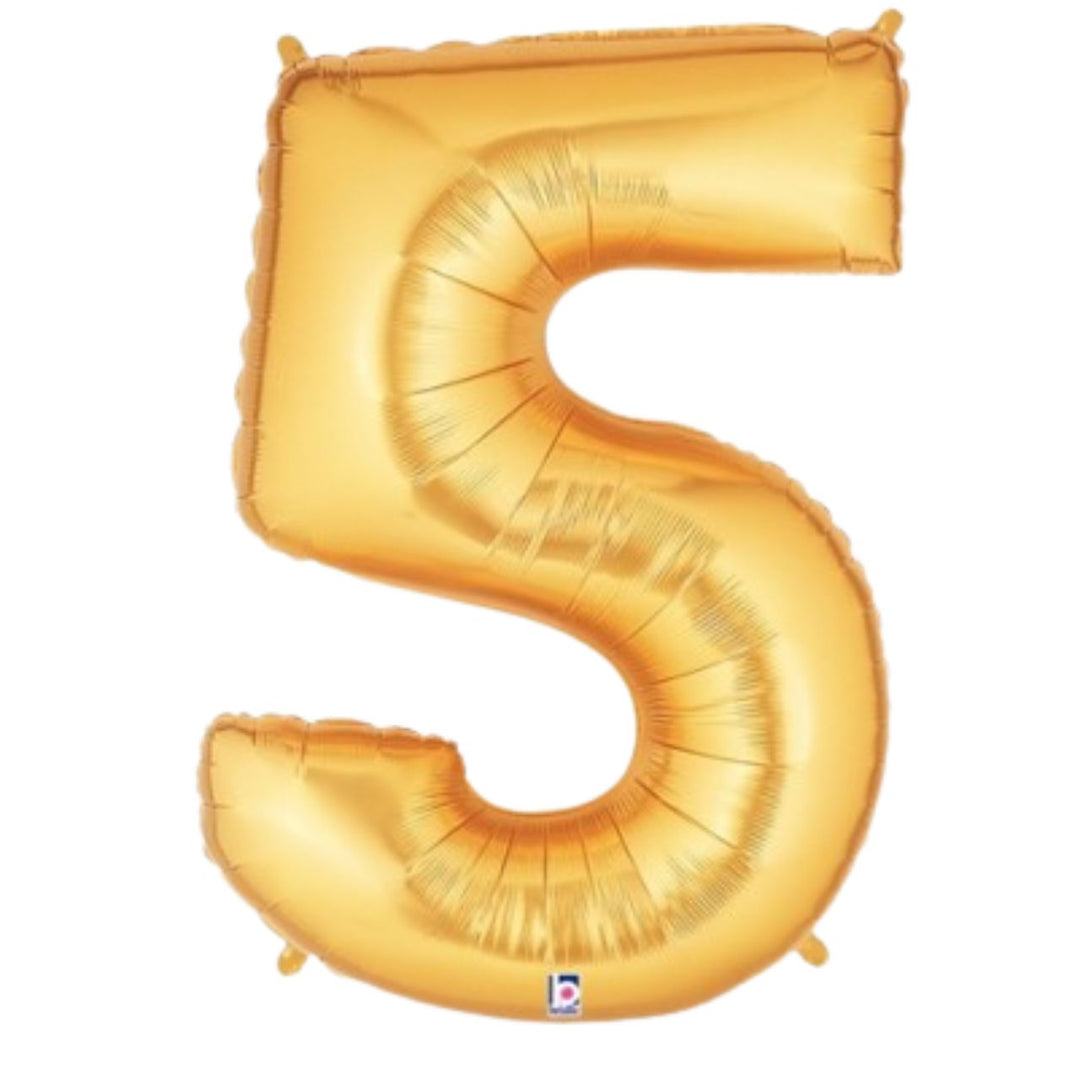 40" Gold Foil Number Balloon - 5