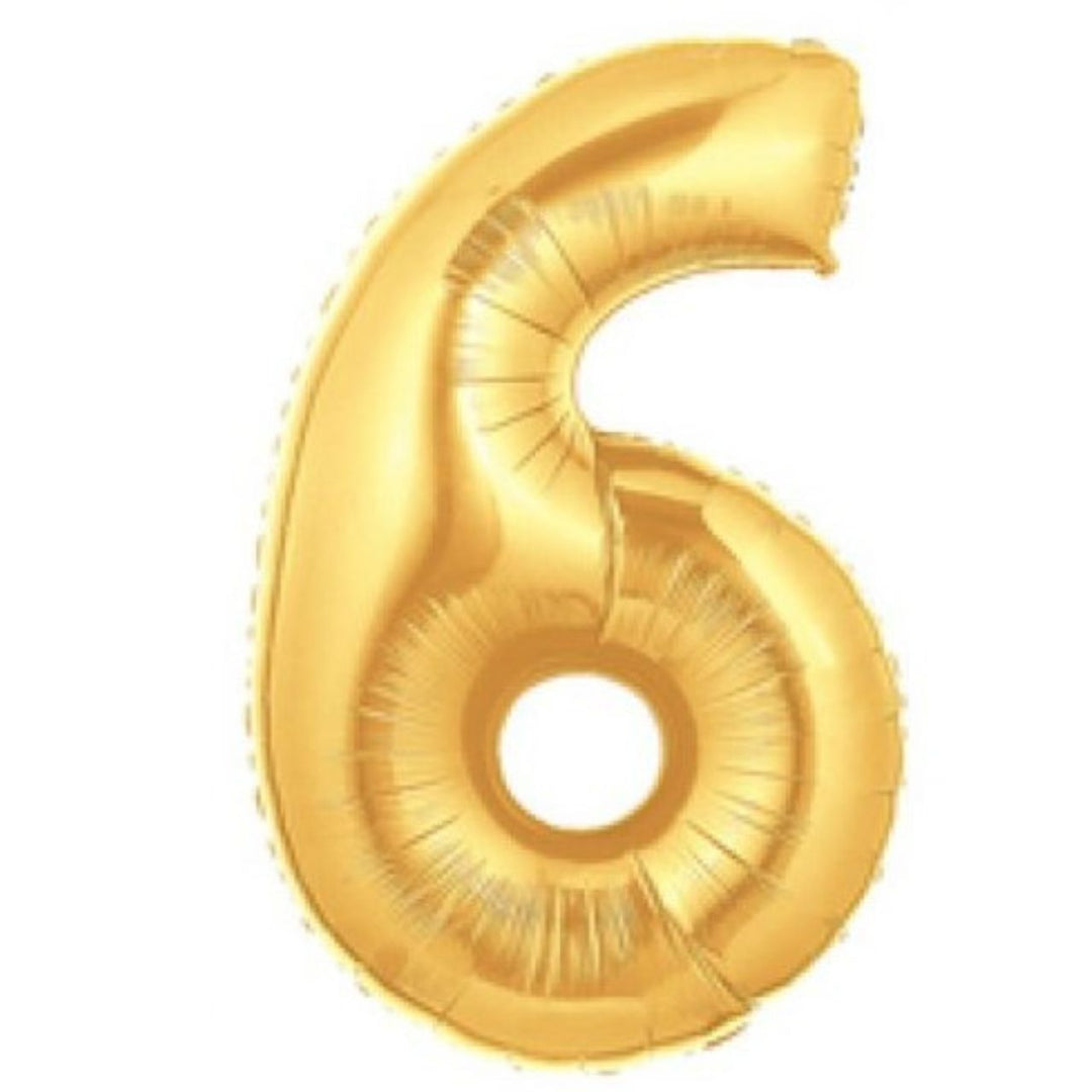 40" Gold Foil Number Balloon - 6