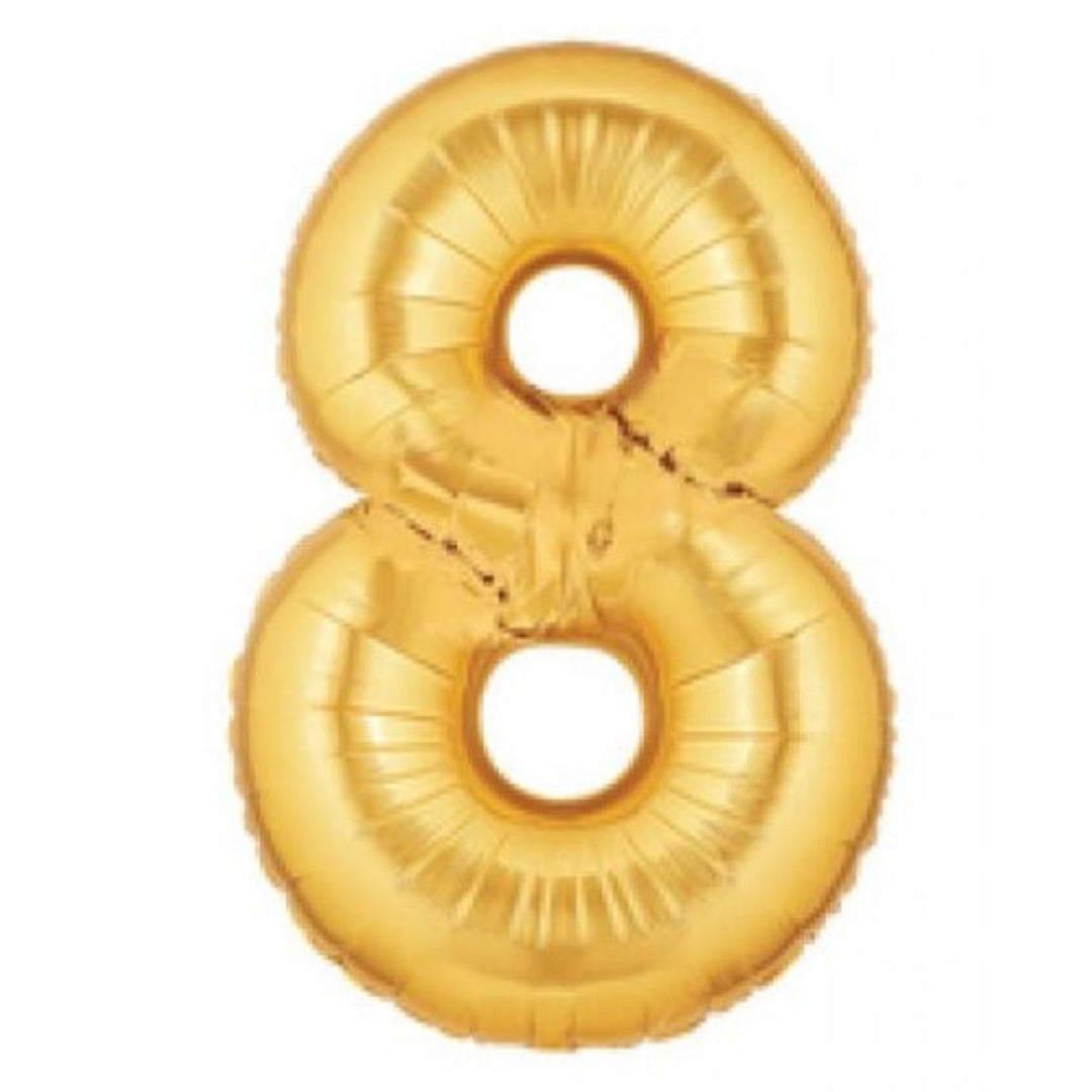 40" Gold Foil Number Balloon - 8