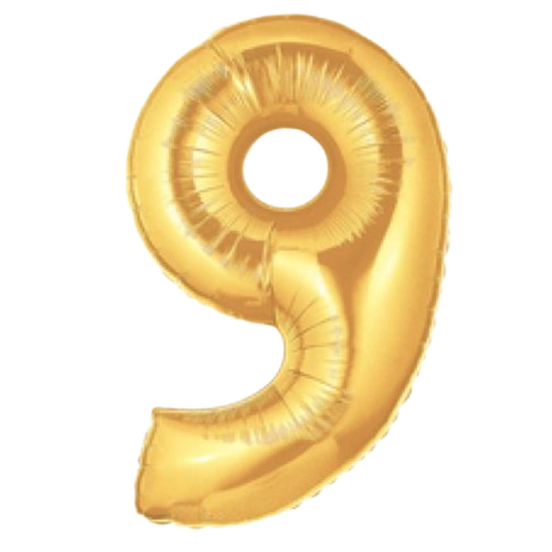 40" Gold Foil Number Balloon - 9