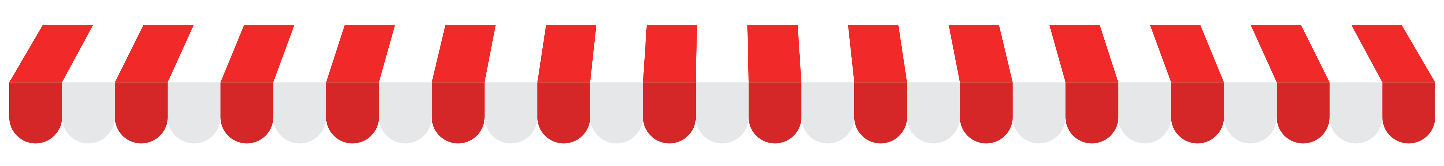 Red and white striped awning pattern.