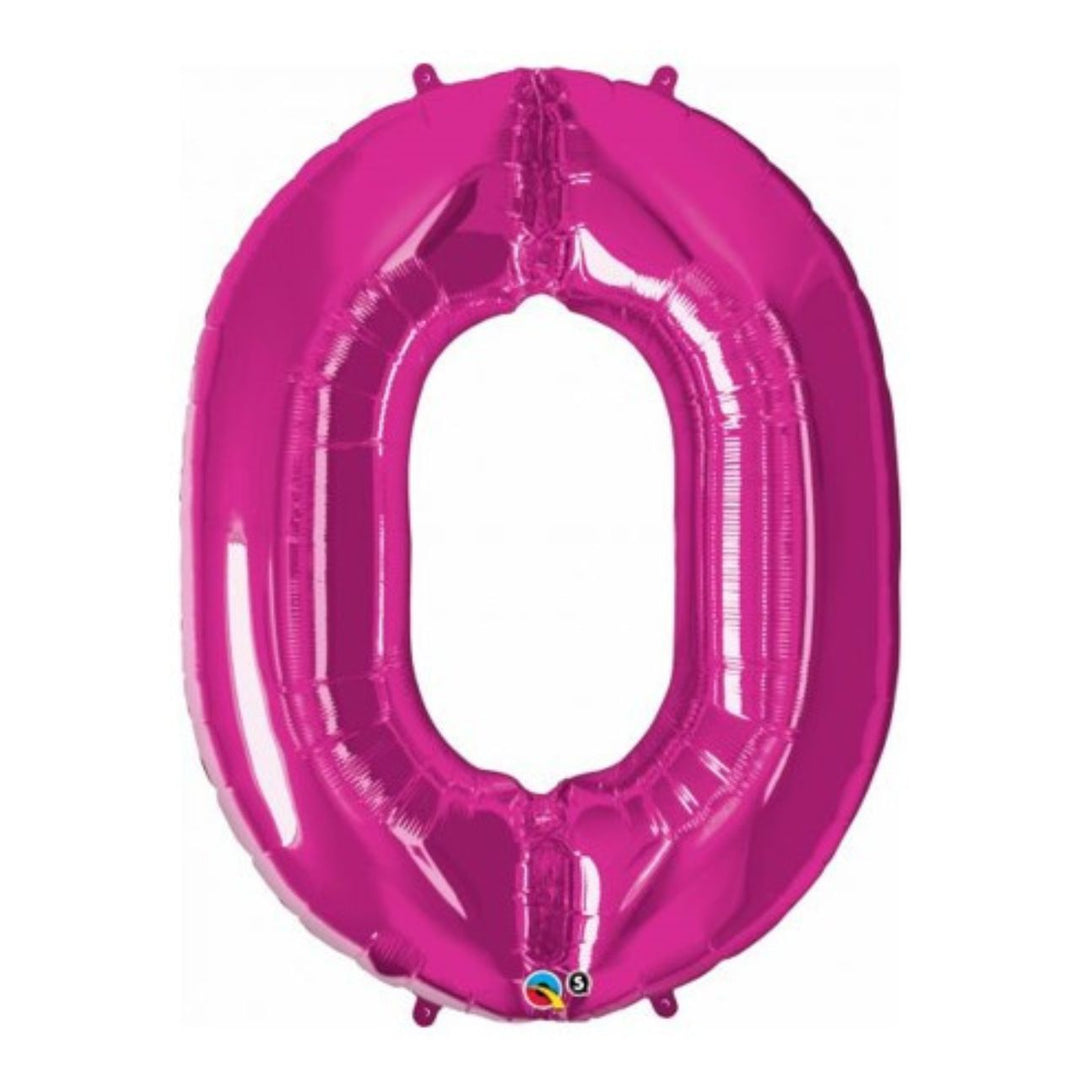 34" Pink Foil Number Balloon - 0