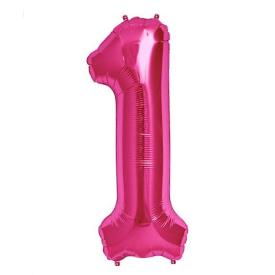 34" Pink Foil Number Balloon -1