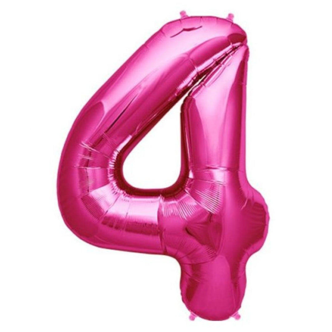 34" Pink Foil Number Balloon - 4