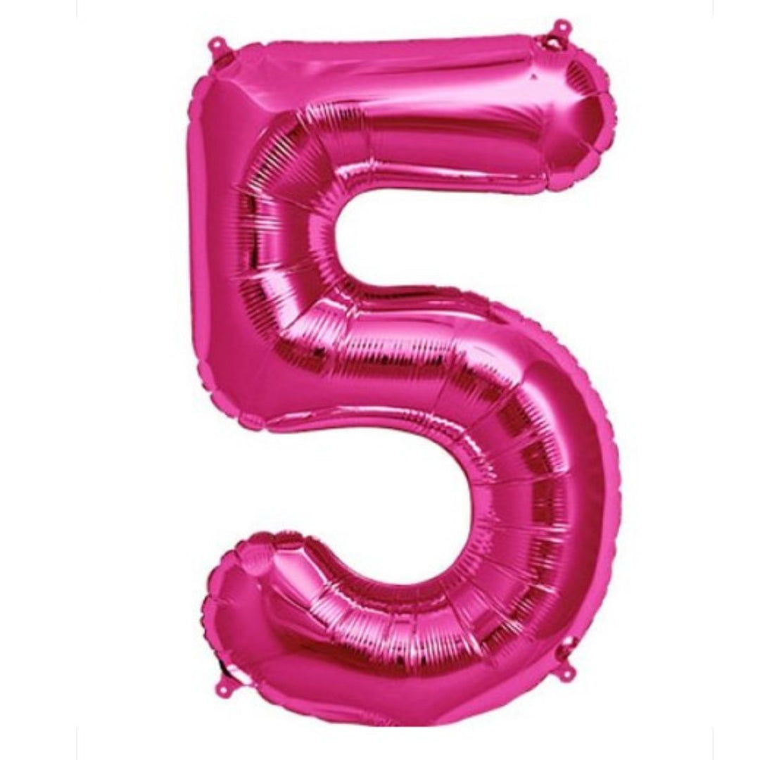 34" Pink Foil Number Balloon - 5