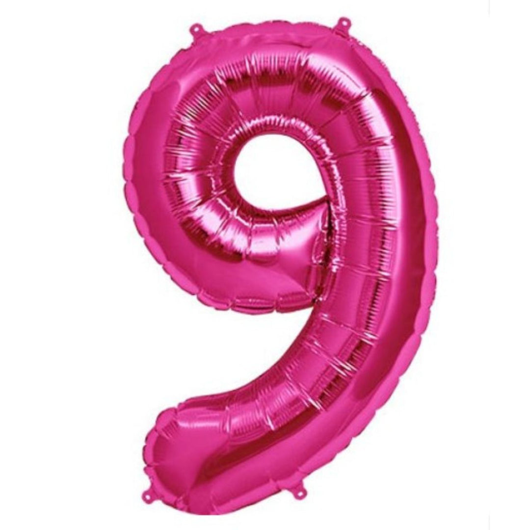 34" Pink Foil Number Balloon - 9