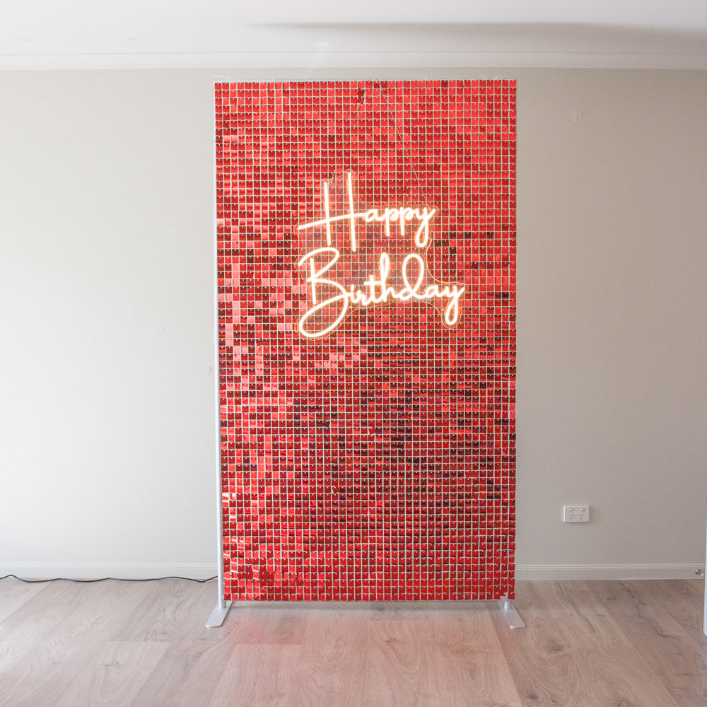 Red Shimmer Wall Backdrop l Party Backdrop l Auckland Party Hire ...