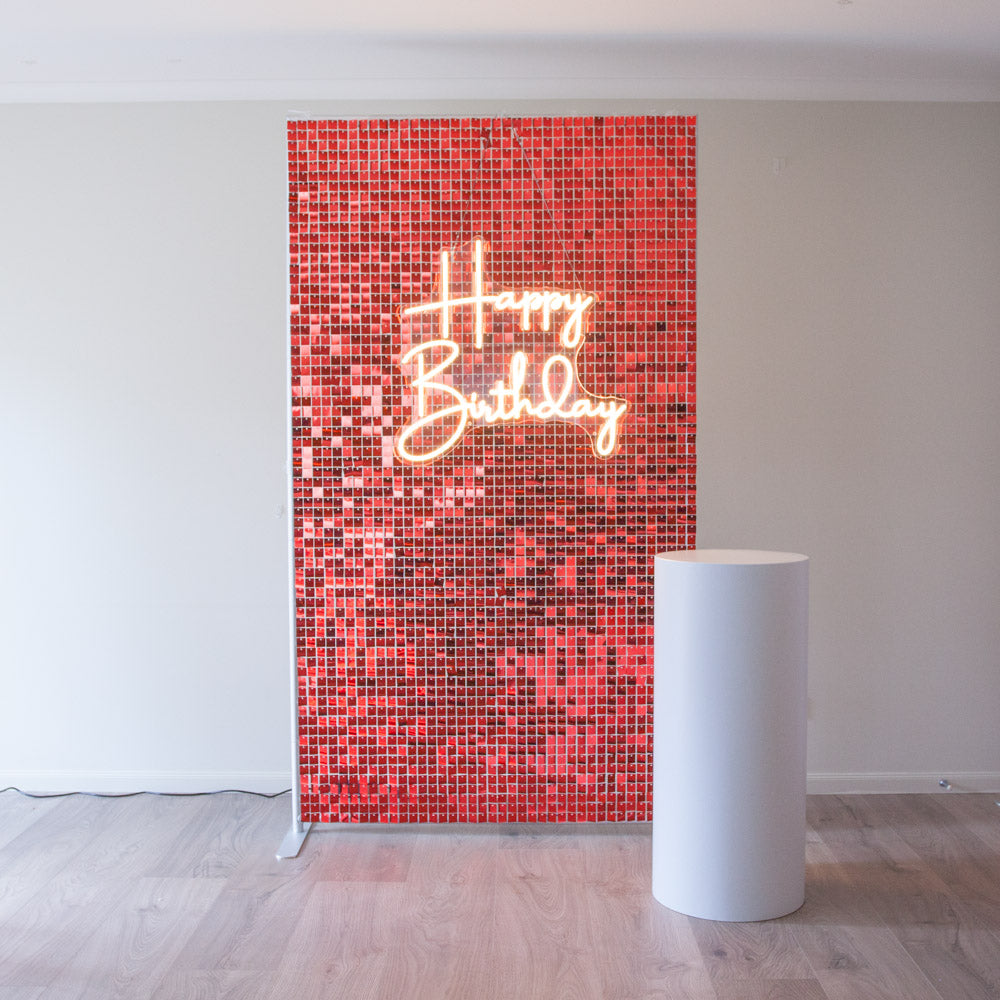 Red Shimmer Wall with plinth