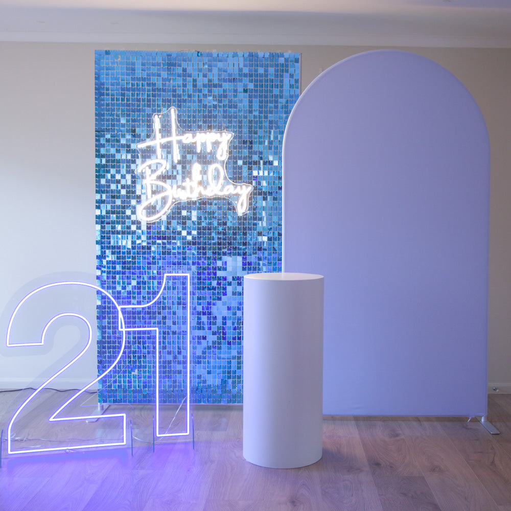 Blue Shimmer Wall and Party Backdrop Bundle
