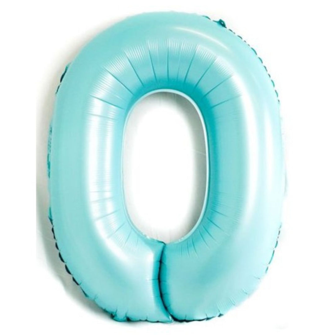 40" Matte Light Blue Foil Number - 0