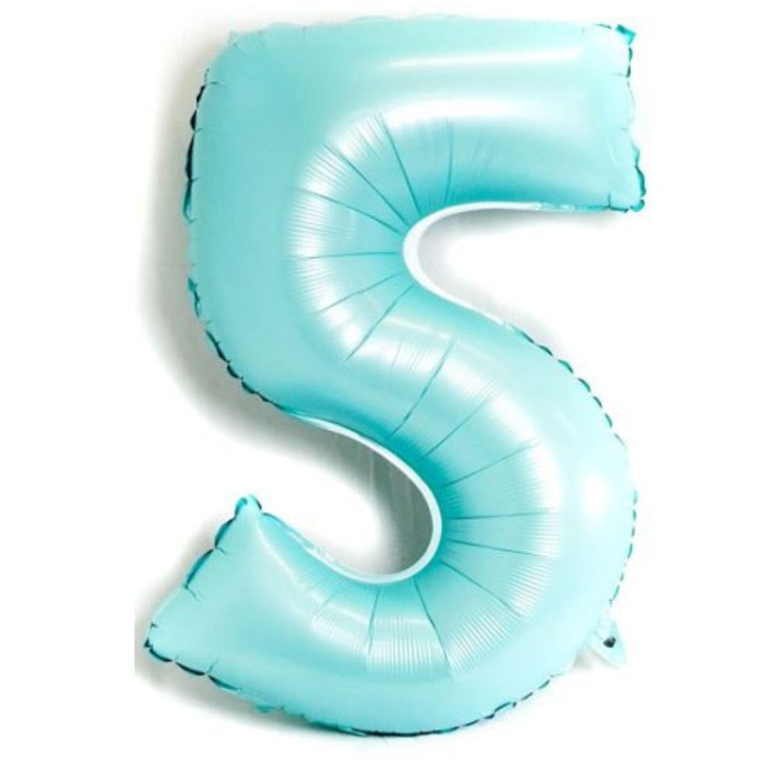 40" Matte Light Blue Foil Number - 5