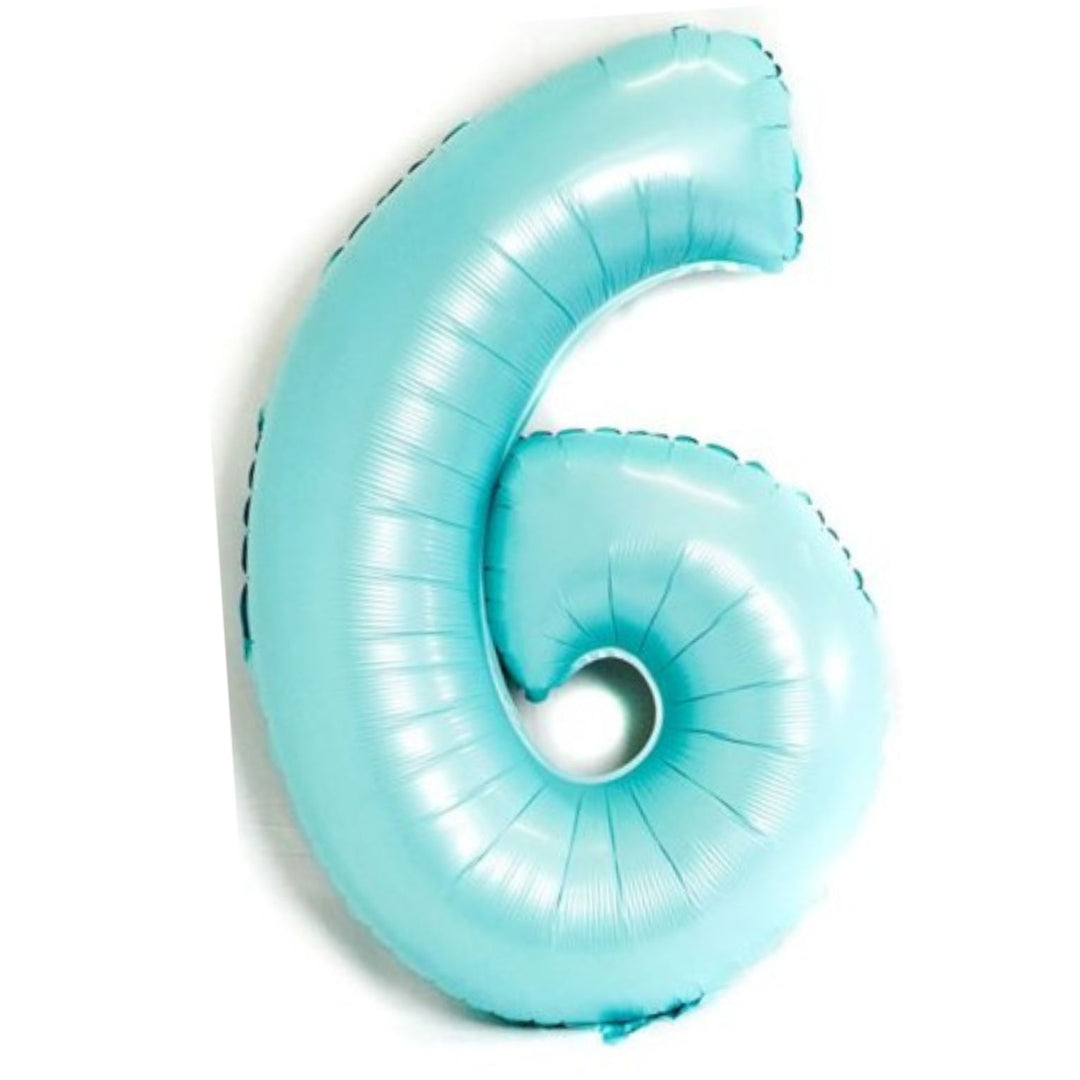 40" Matte Light Blue Foil Number - 6