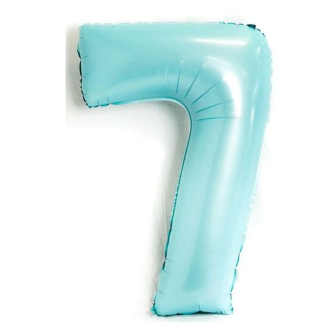 40" Matte Light Blue Foil Number - 7