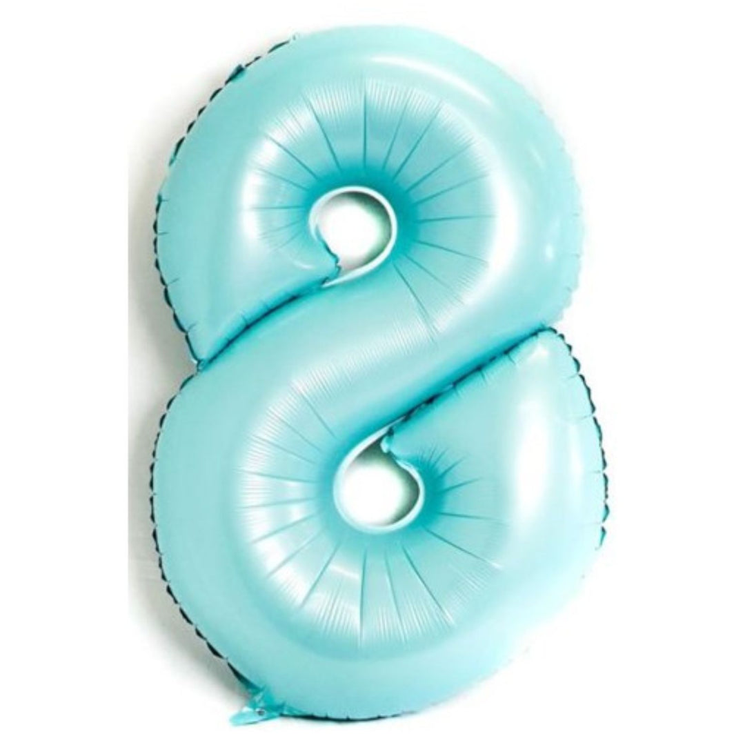 40" Matte Light Blue Foil Number - 8