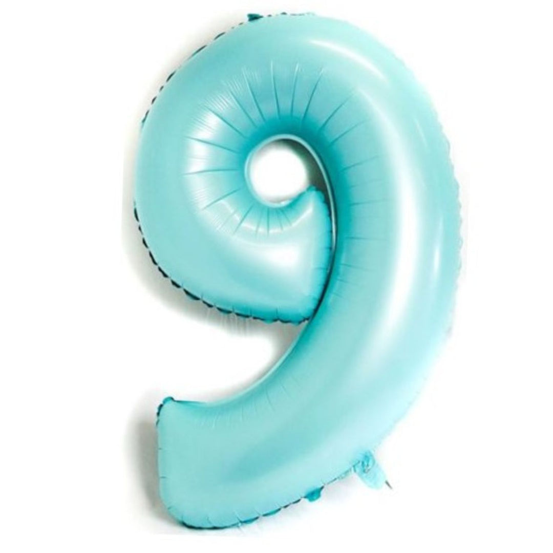 40" Matte Light Blue Foil Number - 9