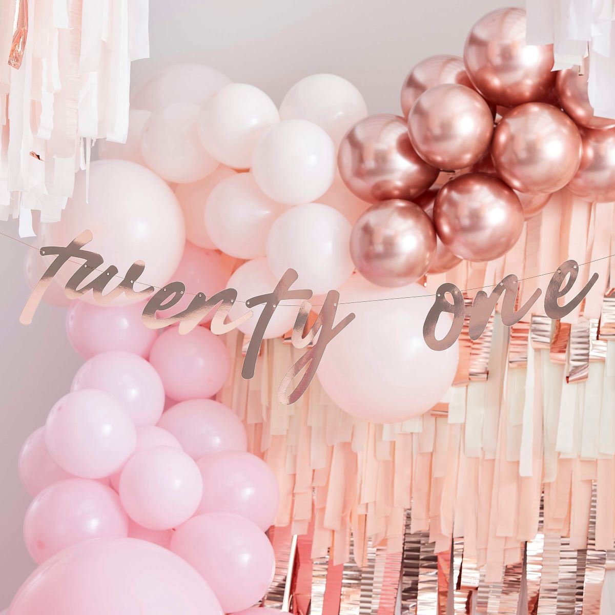 Rose gold themed 21st birthday party