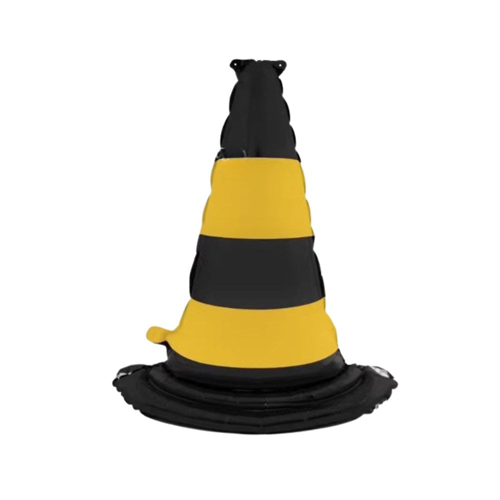 Black & Yellow Traffic Cone Foil Shape Balloon