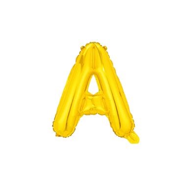 16" (40cm) Gold Mini Foil Letter Balloon - A (Air-filled)