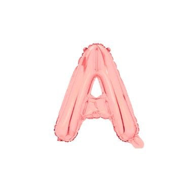 16" (40cm) Rose Gold Mini Foil Letter Balloon - A (Air-filled)