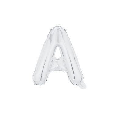 16" (40cm) Silver Mini Foil Letter Balloon - A (Air-filled)