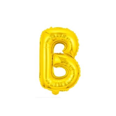 16" (40cm) Gold Mini Foil Letter Balloon - B (Air-filled)