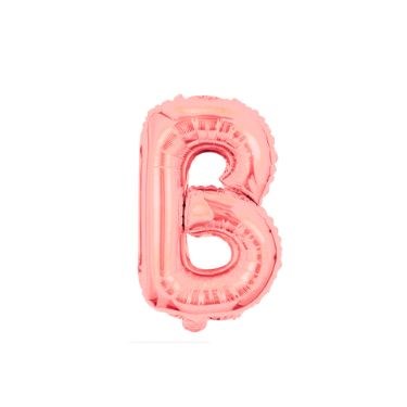 16" (40cm) Rose Gold Mini Foil Letter Balloon - B (Air-filled)