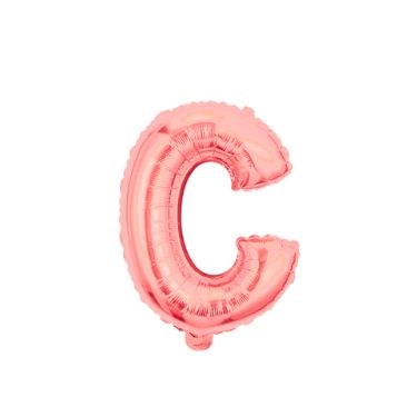 16" (40cm) Rose Gold Mini Foil Letter Balloon - C (Air-filled)