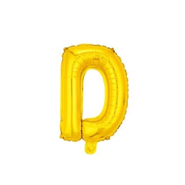 16" (40cm) Gold Mini Foil Letter Balloon - D (Air-filled)