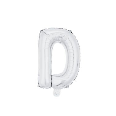 16" (40cm) Silver Mini Foil Letter Balloon - D (Air-filled)