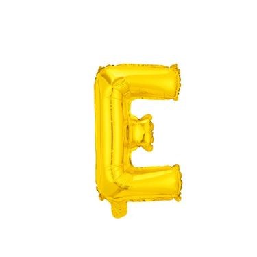 16" (40cm) Gold Mini Foil Letter Balloon - E (Air-filled)