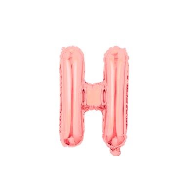 16" (40cm) Rose Gold Mini Foil Letter Balloon - H (Air-filled)