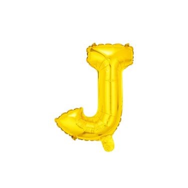 16" (40cm) Gold Mini Foil Letter Balloon - J (Air-filled)