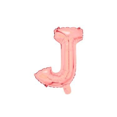 16" (40cm) Rose Gold Mini Foil Letter Balloon - J (Air-filled)