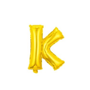 16" (40cm) Gold Mini Foil Letter Balloon - K (Air-filled)