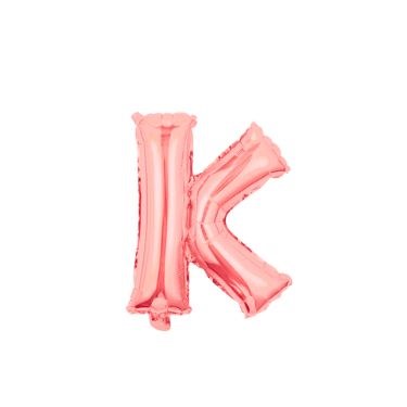 16" (40cm) Rose Gold Mini Foil Letter Balloon - K (Air-filled)