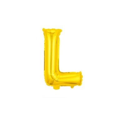 16" (40cm) Gold Mini Foil Letter Balloon - L (Air-filled)