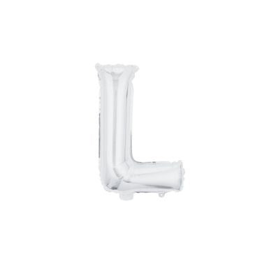 16" (40cm) Silver Mini Foil Letter Balloon - L (Air-filled)