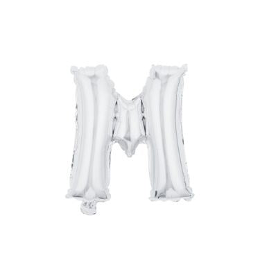 16" (40cm) Silver Mini Foil Letter Balloon - M (Air-filled)